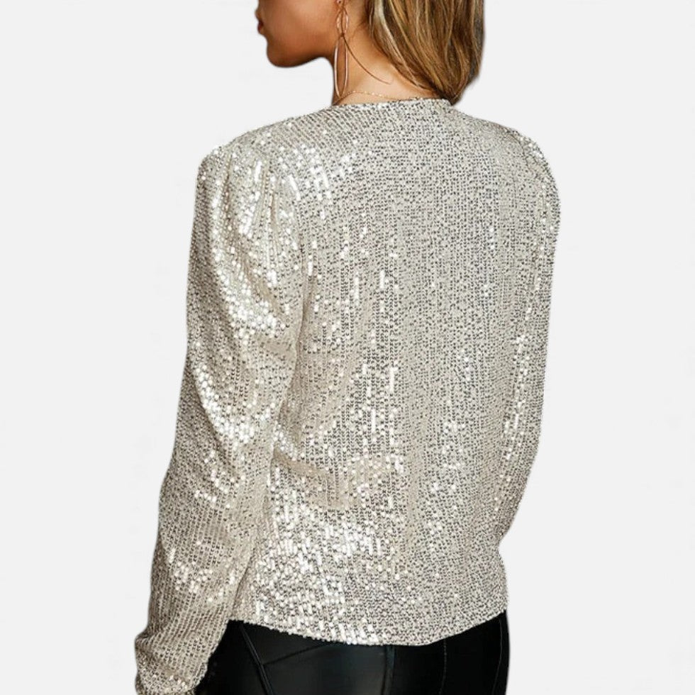 Glitzernde Damenjacke mit eleganter Passform