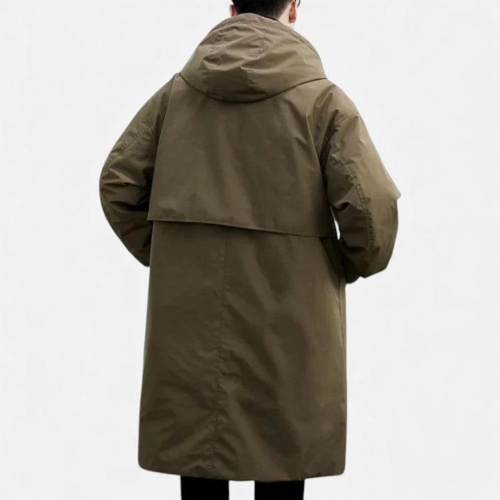 Herren Trenchcoat mit Kapuze
