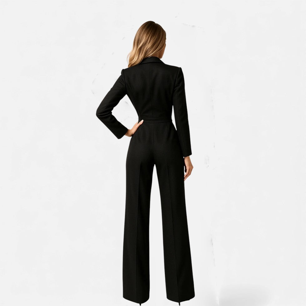 Eleganter Damen Jumpsuit mit Anzugkragen