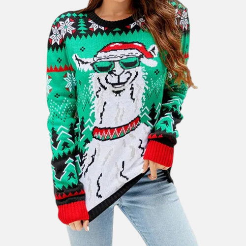 Weihnachtspullover Damen mit Fröhlichem Motiv