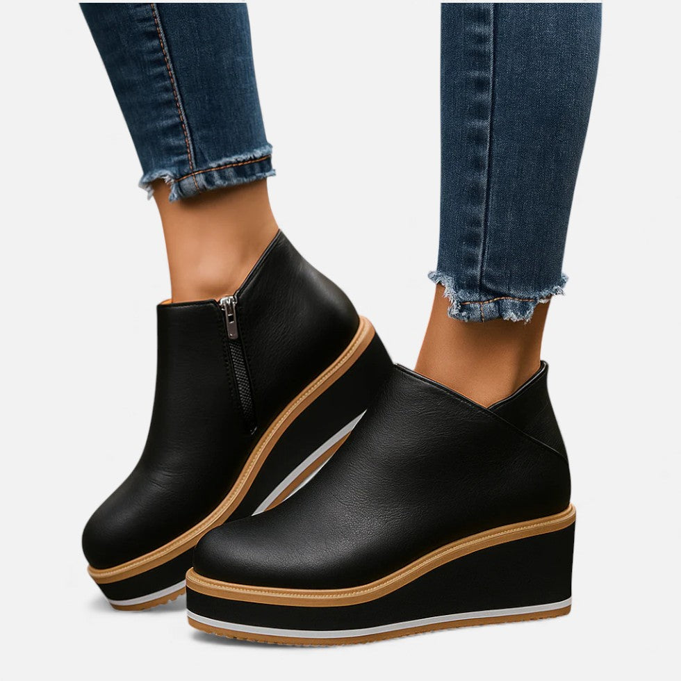 Plateau Stiefelette für Damen