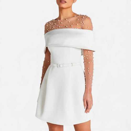 Schulterfreies Cocktailkleid Damen mit elegantem Faltendetail