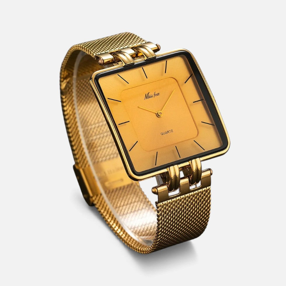 Unisex Armbanduhr mit quadratischem Gehäuse