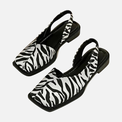 Slingback Ballerinas mit eckiger Zehenpartie