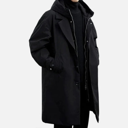Herren Trenchcoat mit Kapuze
