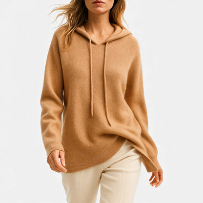 Damen Strick Hoodie mit weichem Rippmaterial