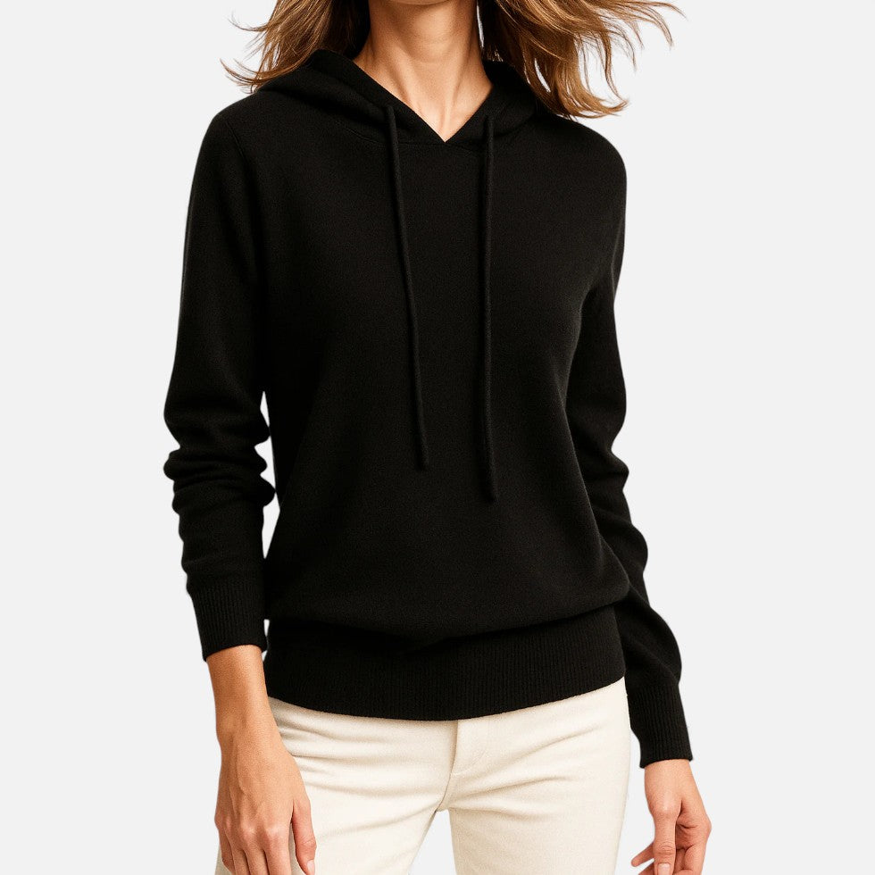 Damen Strick Hoodie mit weichem Rippmaterial