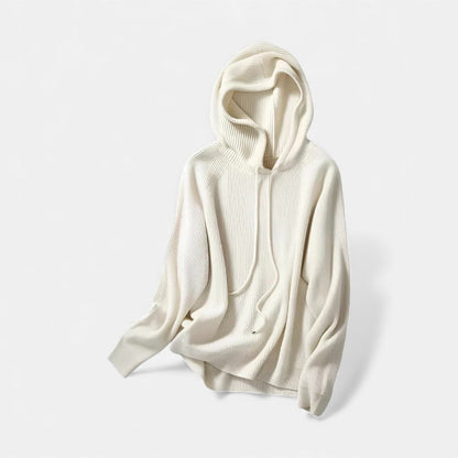 Damen Strick Hoodie mit weichem Rippmaterial