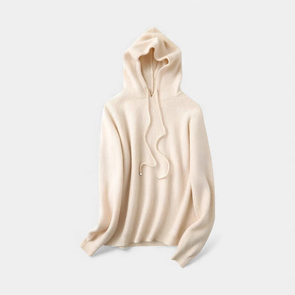 Damen Strick Hoodie mit weichem Rippmaterial