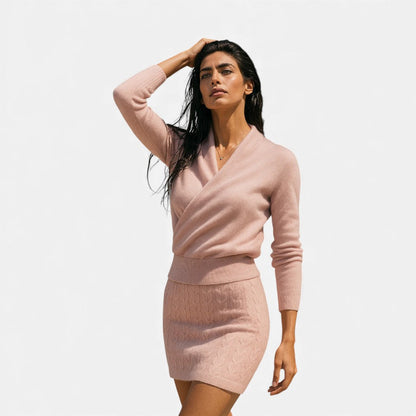 Damen Wickelpullover aus Kaschmir