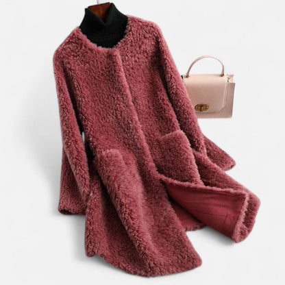 Kuscheliger Oversize Damen Mantel mit Teddyfelloptik