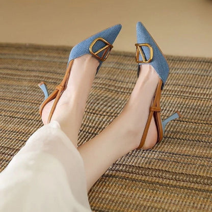 Damen Slingpumps mit zarter Riemchenform