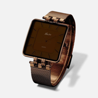 Unisex Armbanduhr mit quadratischem Gehäuse