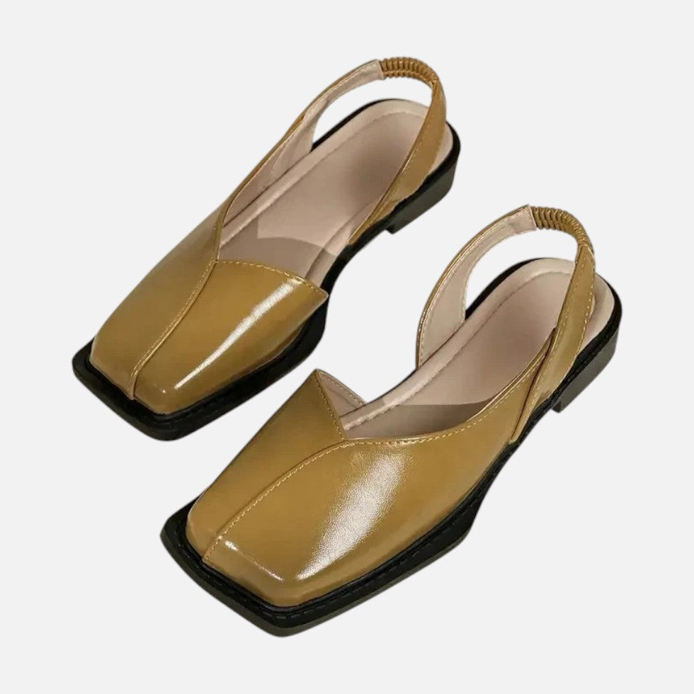 Slingback Ballerinas mit eckiger Zehenpartie