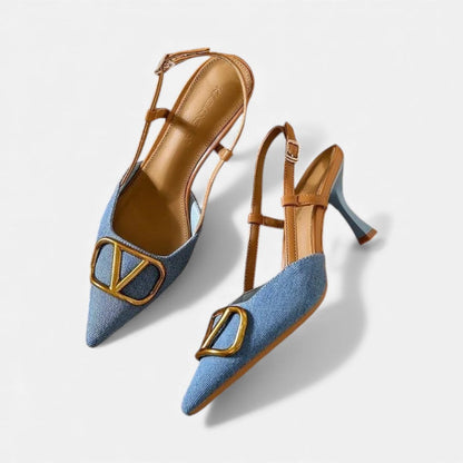 Damen Slingpumps mit zarter Riemchenform