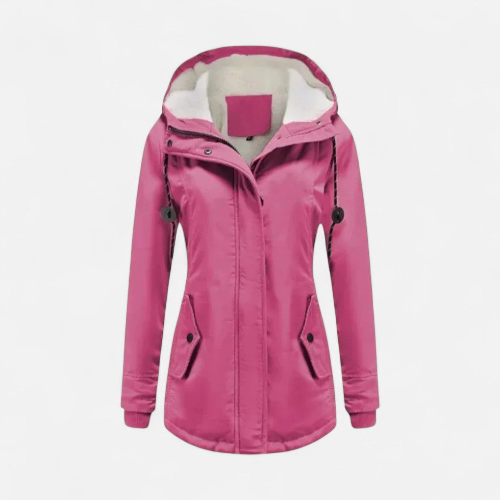 Damen Winterjacke mit Kapuze und Fleecefutter