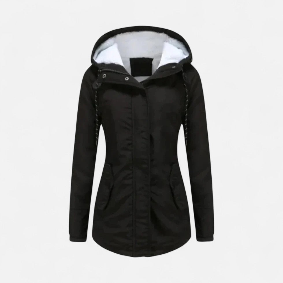 Damen Winterjacke mit Kapuze und Fleecefutter