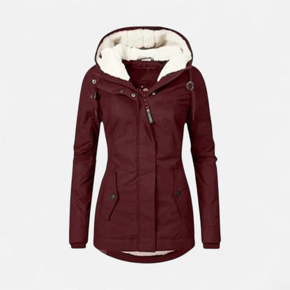 Damen Winterjacke mit Kapuze und Fleecefutter