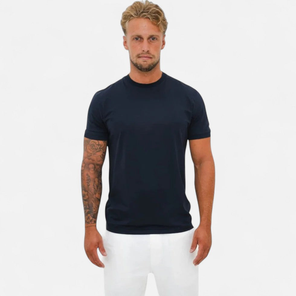 Herren Basic Fit T Shirt aus Baumwoll Stretch