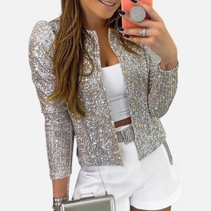Glitzernde Damenjacke mit eleganter Passform