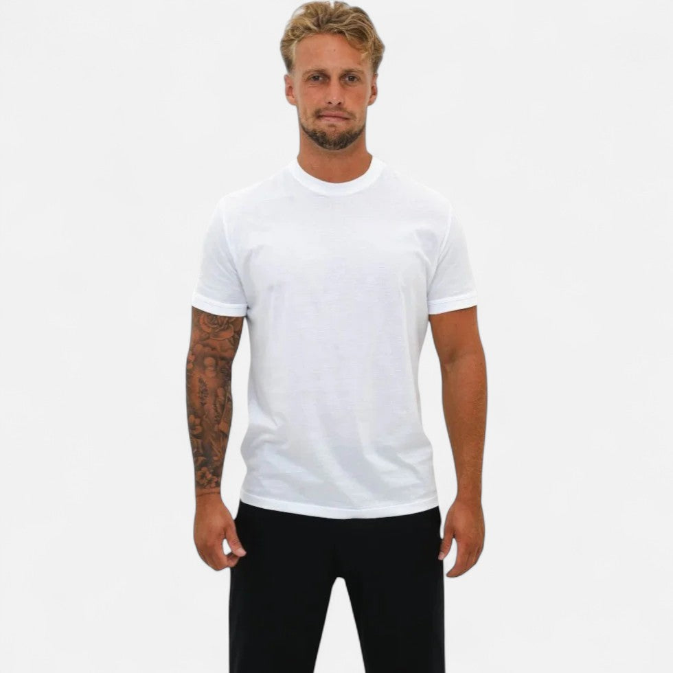 Herren Basic Fit T Shirt aus Baumwoll Stretch