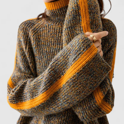 Gerippter Strickpullover mit weitem Schnitt