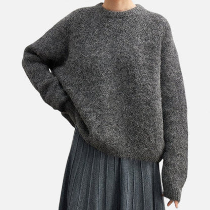Damen Kaschmir Strickpullover mit weicher Flauschstruktur
