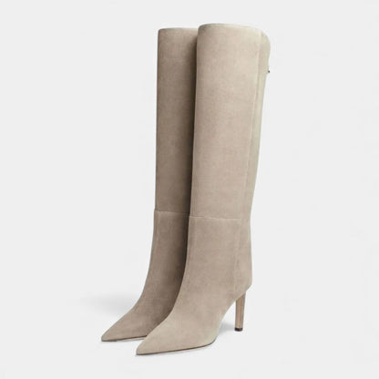 Kniehohe Stiefel Damen aus Wildlederoptik