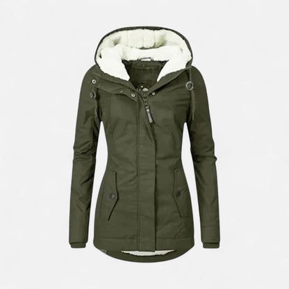 Damen Winterjacke mit Kapuze und Fleecefutter