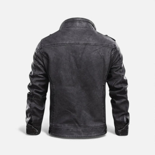 Herren Kunstlederjacke mit modernem Schnitt