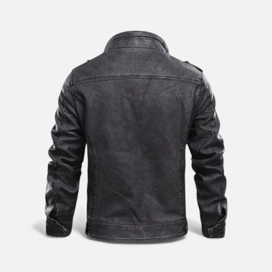 Herren Kunstlederjacke mit modernem Schnitt