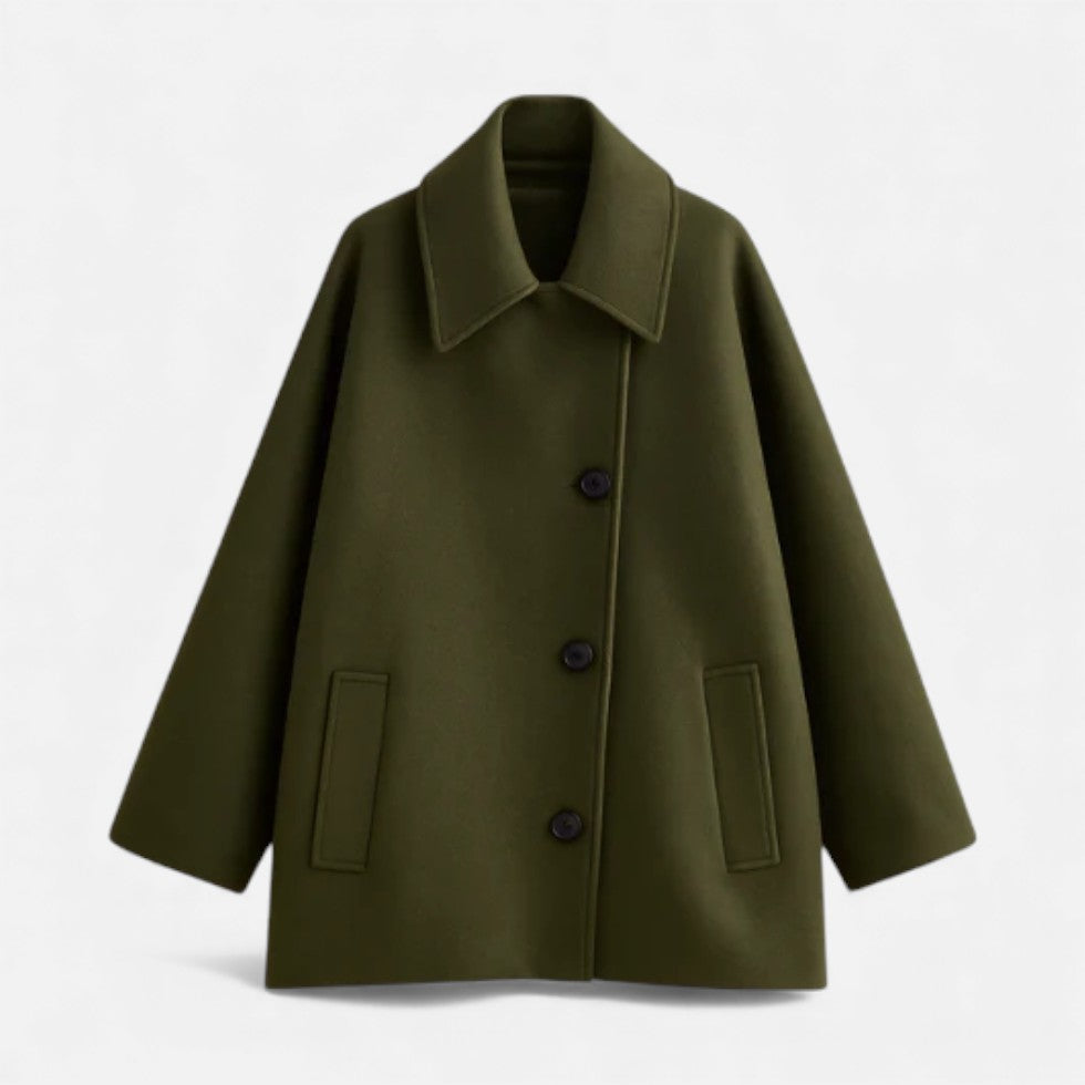 Damen Oversize Wollmantel mit weiter Silhouette