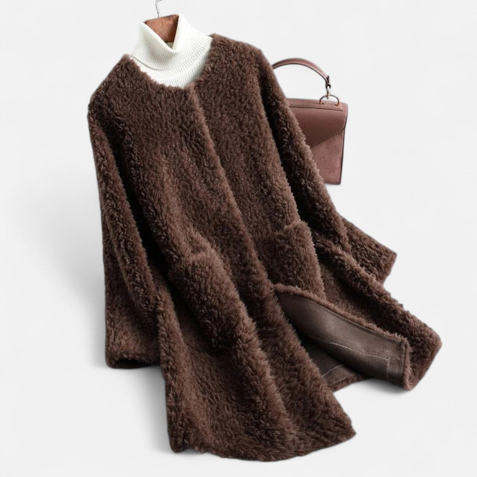 Kuscheliger Oversize Damen Mantel mit Teddyfelloptik