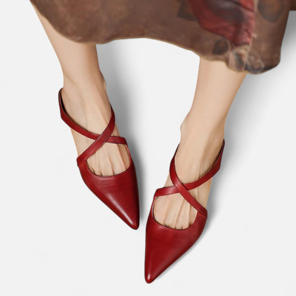 Spitze Flats mit Riemchen für Damen