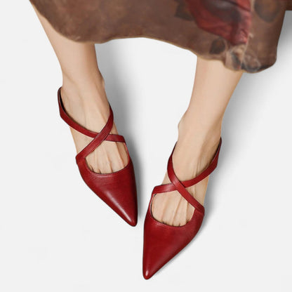 Spitze Flats mit Riemchen für Damen