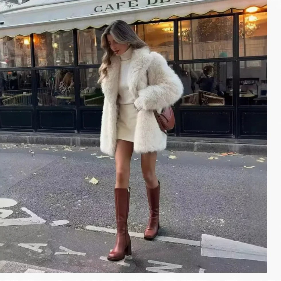 Kunstpelz Mantel für Damen