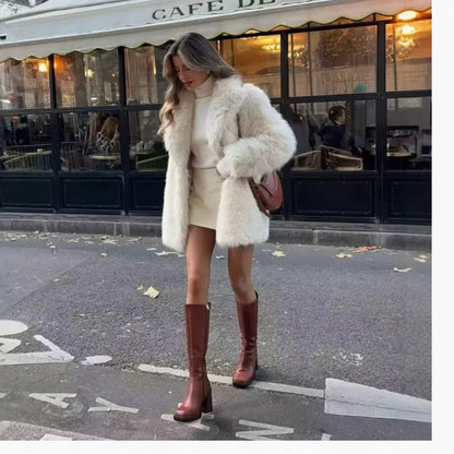 Kunstpelz Mantel für Damen
