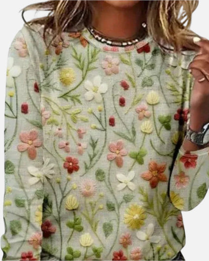 Pullover mit floraler Stickerei