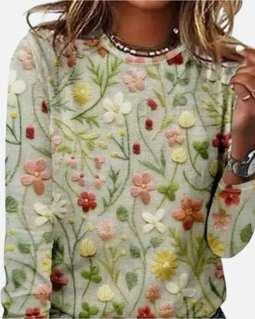 Pullover mit floraler Stickerei