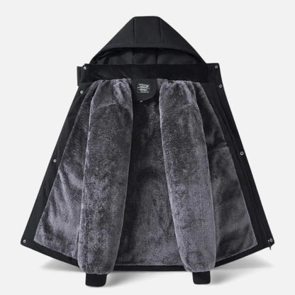 Gefütterte Winterjacke mit Kapuze Herren