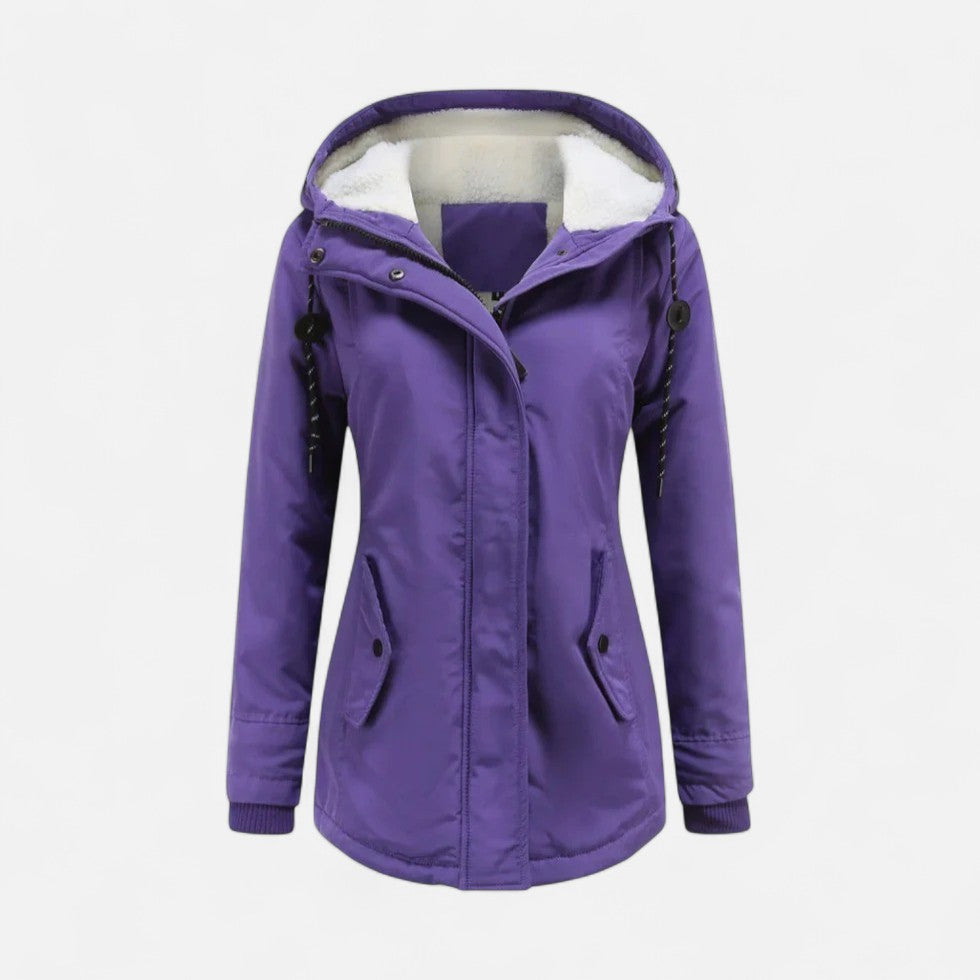 Damen Winterjacke mit Kapuze und Fleecefutter