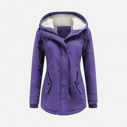Damen Winterjacke mit Kapuze und Fleecefutter